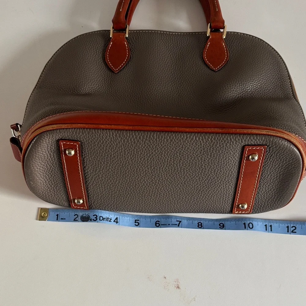 Dooney & Bourke Pebble Grain Zip Zip‎ Satchel, Elephant Gray Leather Handbag